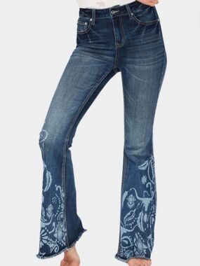 Grace in LA Bull Flare Jeans Western Sz 26